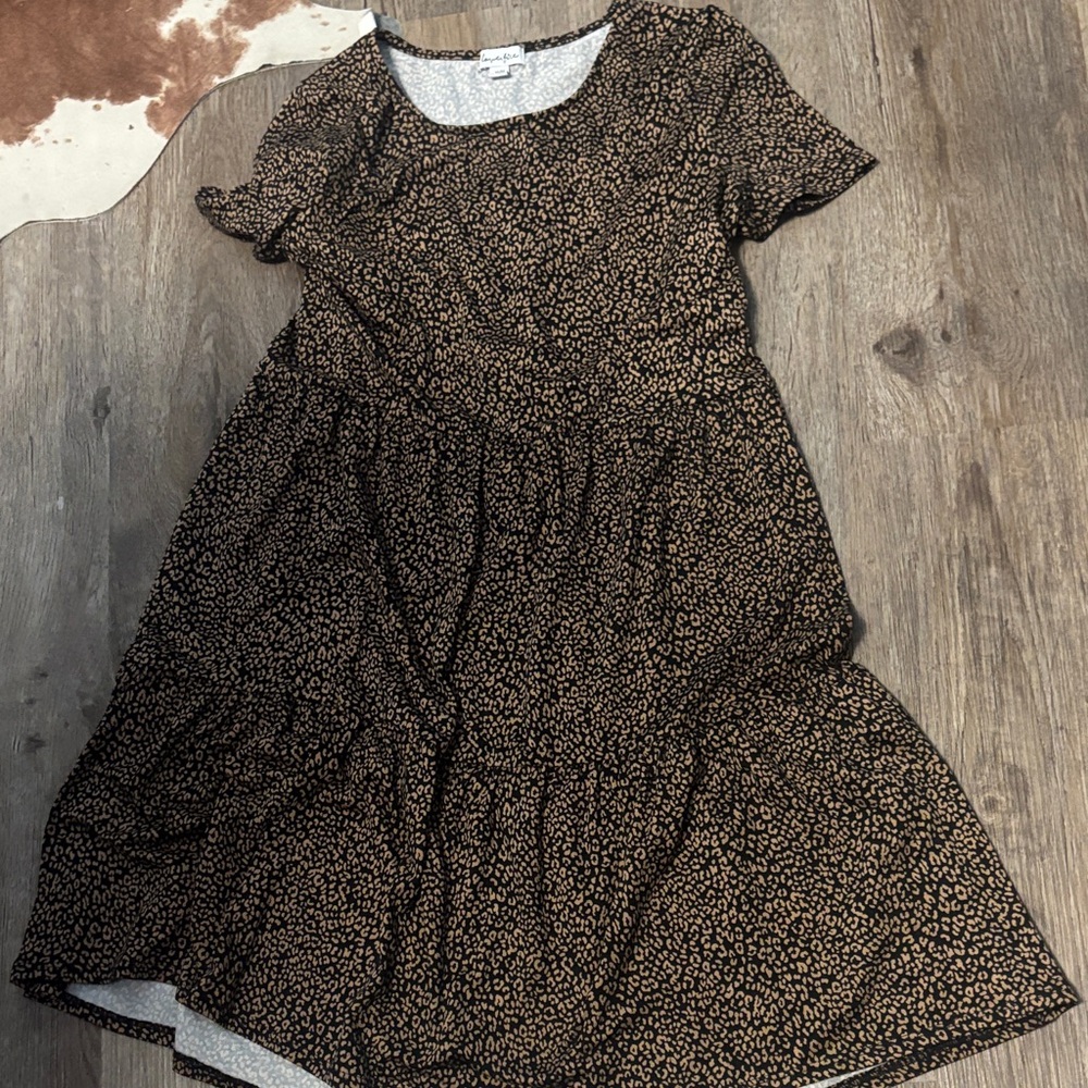love, Fire Black and Tan Mini Dress